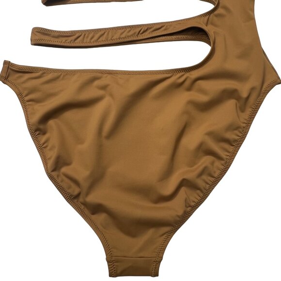 SKIMS Swim One Shoulder Monokini Almond Large - Picture 7 of 12